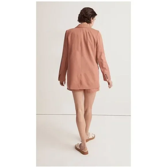 Madewell $178 The Larsen Blazer in Drapeweave Dried Rose Size XXS NJ732 - Picture 3 of 7